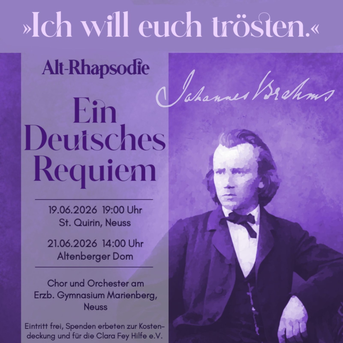 Konzerte - 19.06 (St. Quirin), 21.06. (Altenberger Dom)